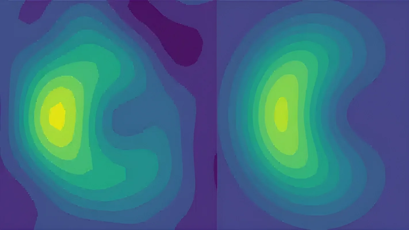 Colorful contour plot of dynamic patterns