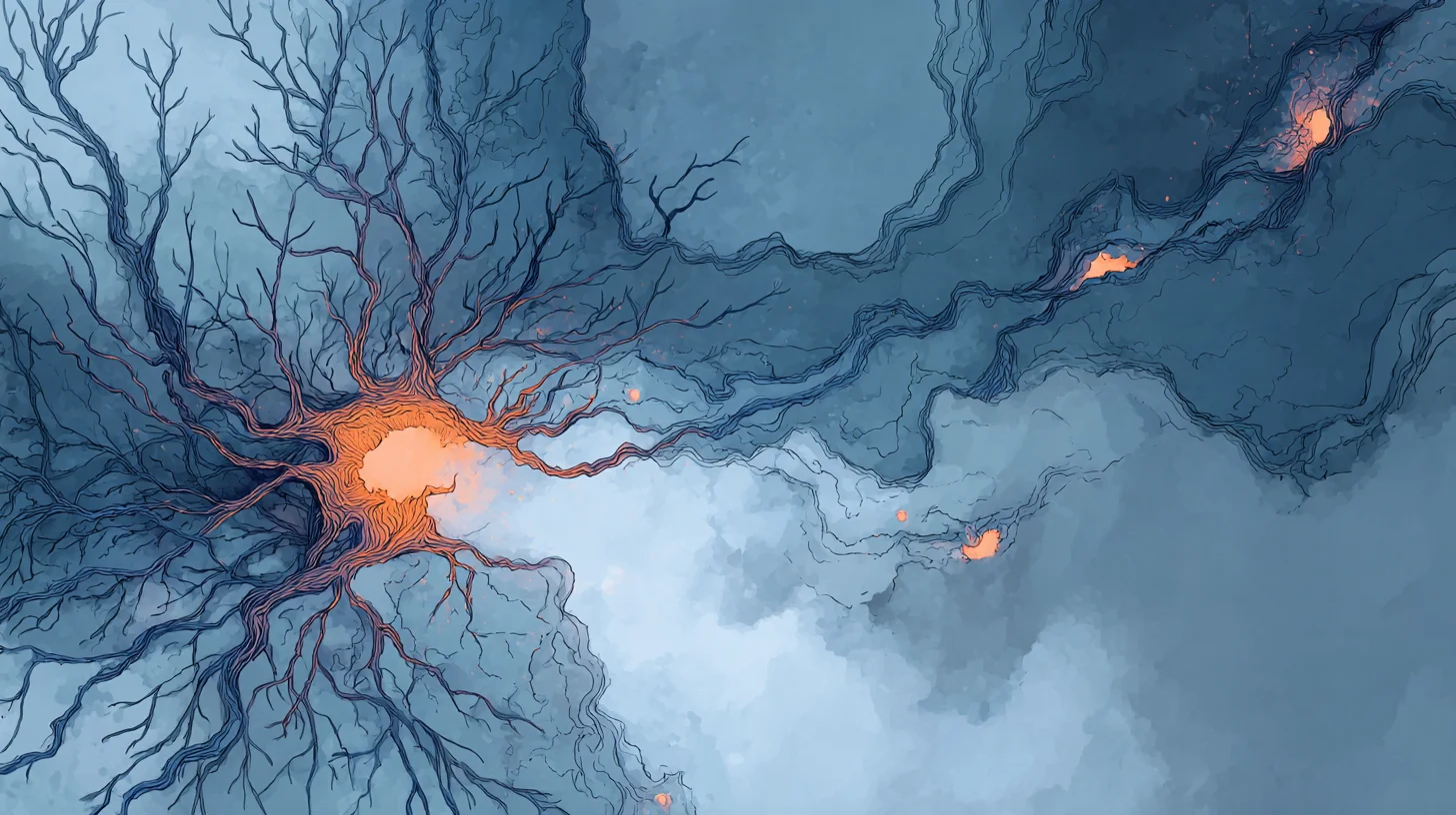 Neural network showing flashes of activity